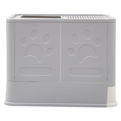 Front-Entry, Top-Opening Foldable Cat Litter Box – Compact, Easy Clean, and Space-Saving Design