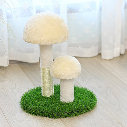 Mushroom-Shaped Cat Scratching Post – Natural Sisal with Playful Grass Base for Kittens & Cats