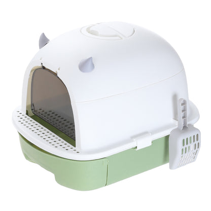 Fully Enclosed Cat Litter Box with Pull-Out Drawer and Deodorizer – Space-Saving, Odour-Reducing Design