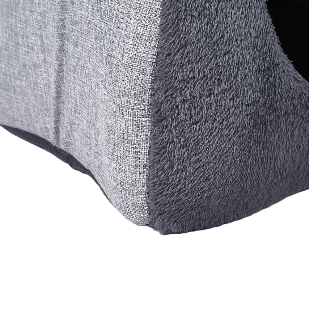 Plush Triangular Pet House – Cozy Enclosed Bed for Cats and Small Dogs