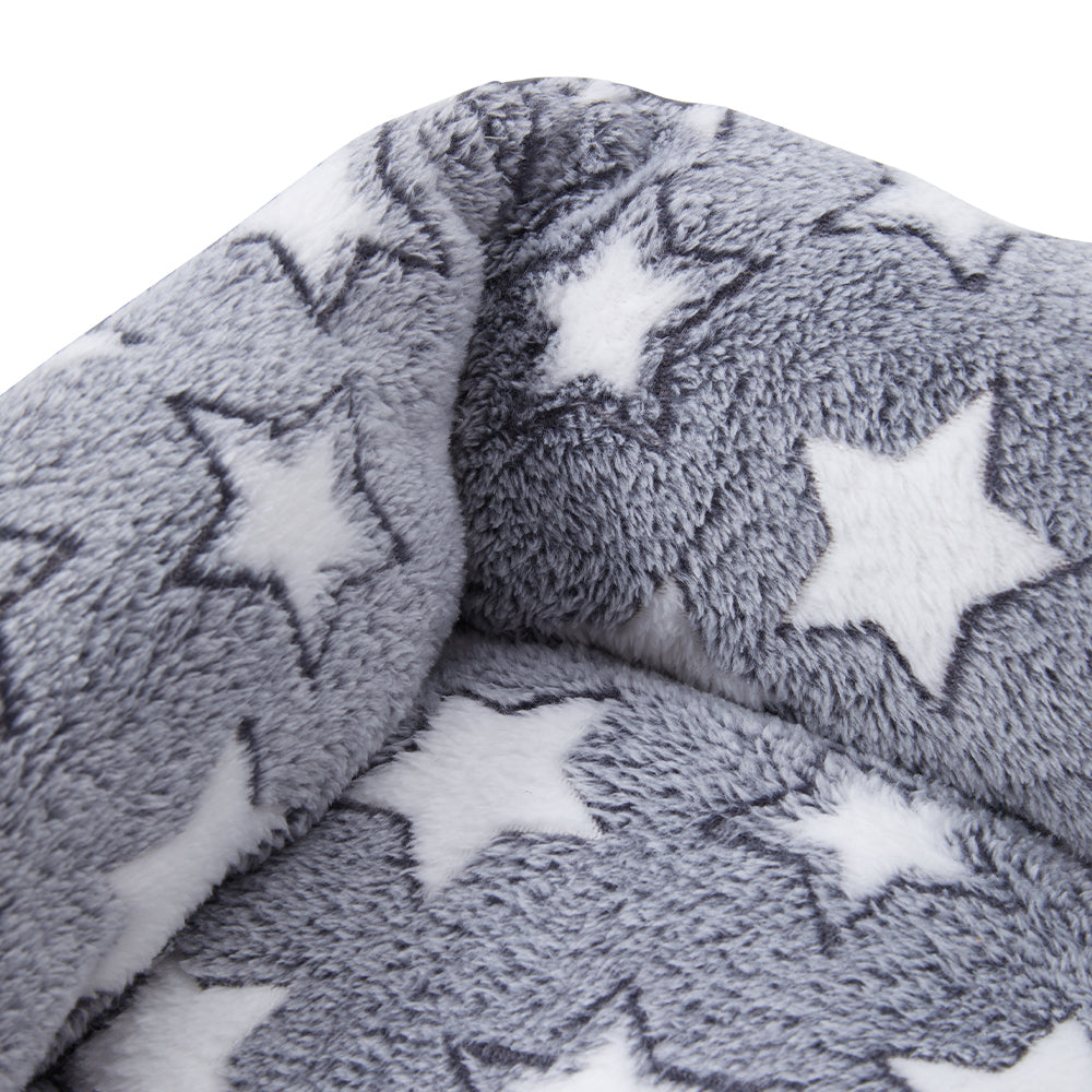 Soft Plush Non-Slip Washable Pet Sleeping Bed with Raised Sides