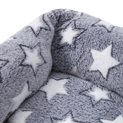 Soft Plush Non-Slip Washable Pet Sleeping Bed with Raised Sides