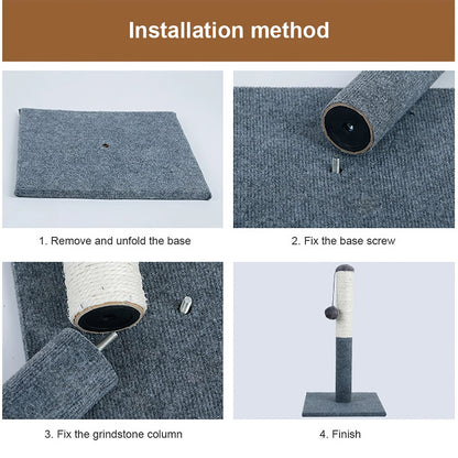 Natural Sisal Cat Scratching Post with Hanging Ball – Stable Base & Fun Design for Indoor Cats