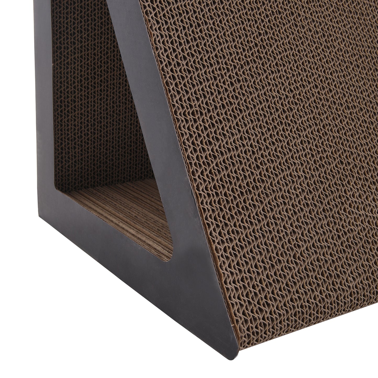 Triangle Corrugated Cardboard Cat Scratcher with Bell Ball – Corner-Friendly Design