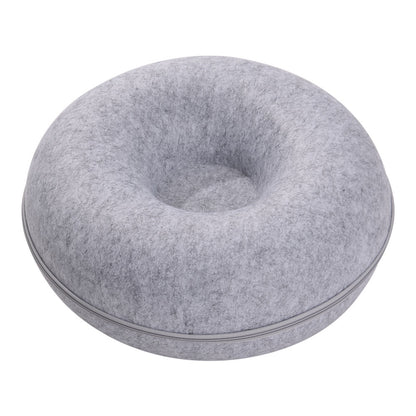 3-in-1 Round Felt Cat Tunnel Bed – Cozy Play Tunnel & Cave for Small Pets