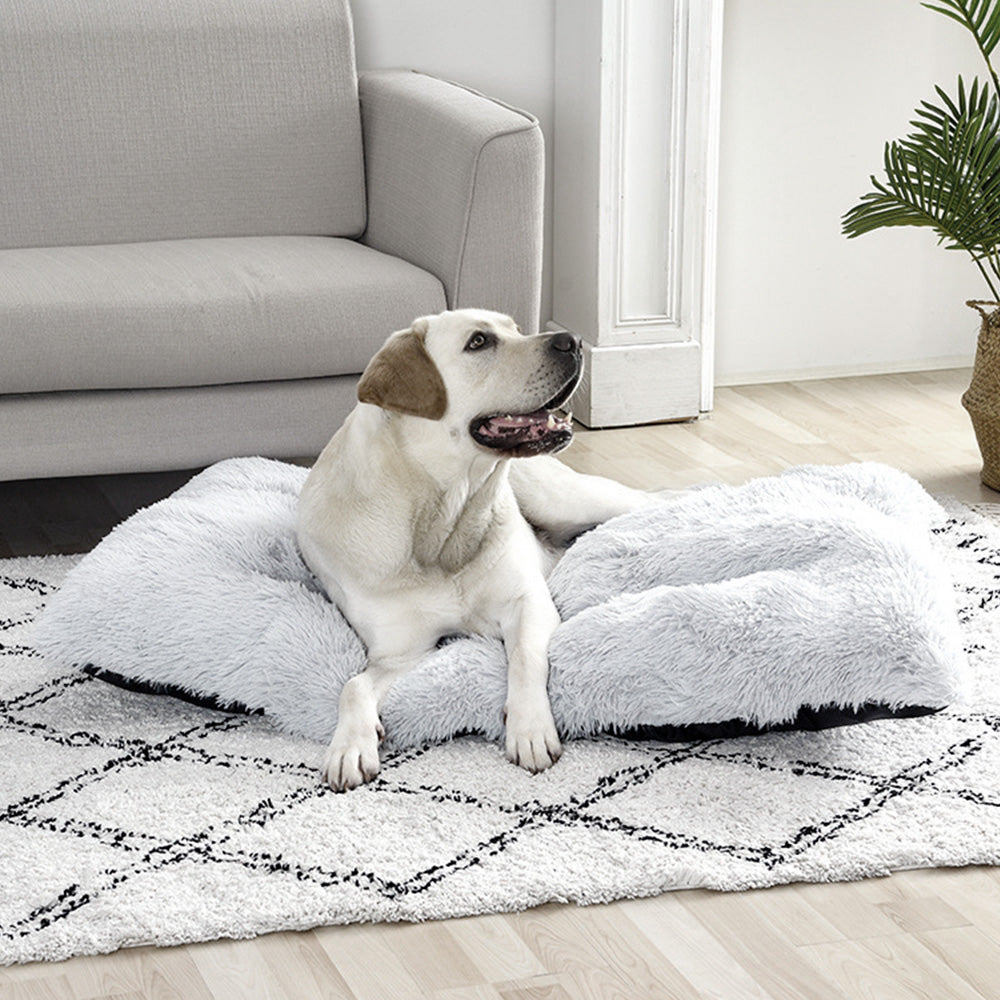 Plush Rectangle Pet Bed with PP Cotton Fill – Soft, Comfortable & Stylish
