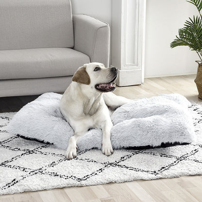 Plush Rectangle Pet Bed with PP Cotton Fill – Soft, Comfortable & Stylish
