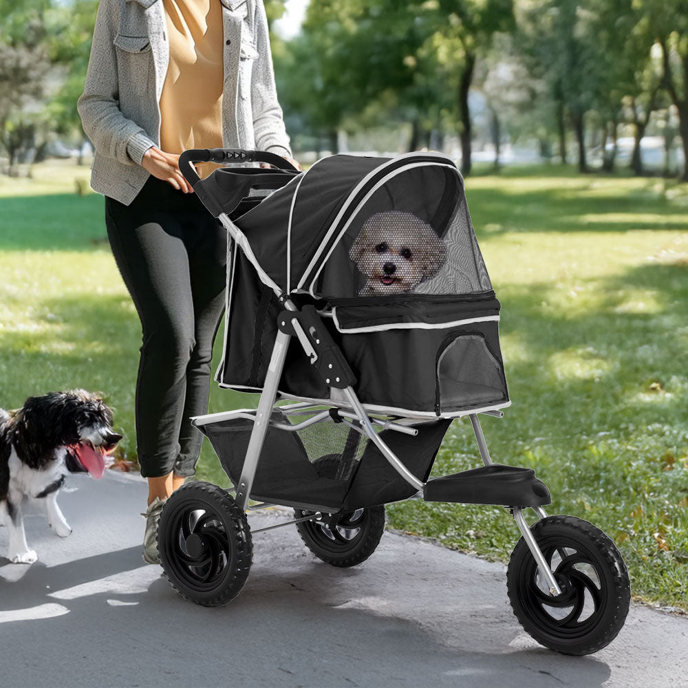 Foldable Pet Stroller for Cats and Dogs – Stylish & Secure Travel Solution for Pets