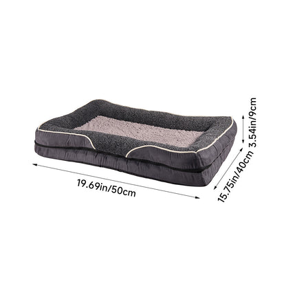 Dark Grey Anti-Slip Pet Bed with Plush Interior & Removable Cover