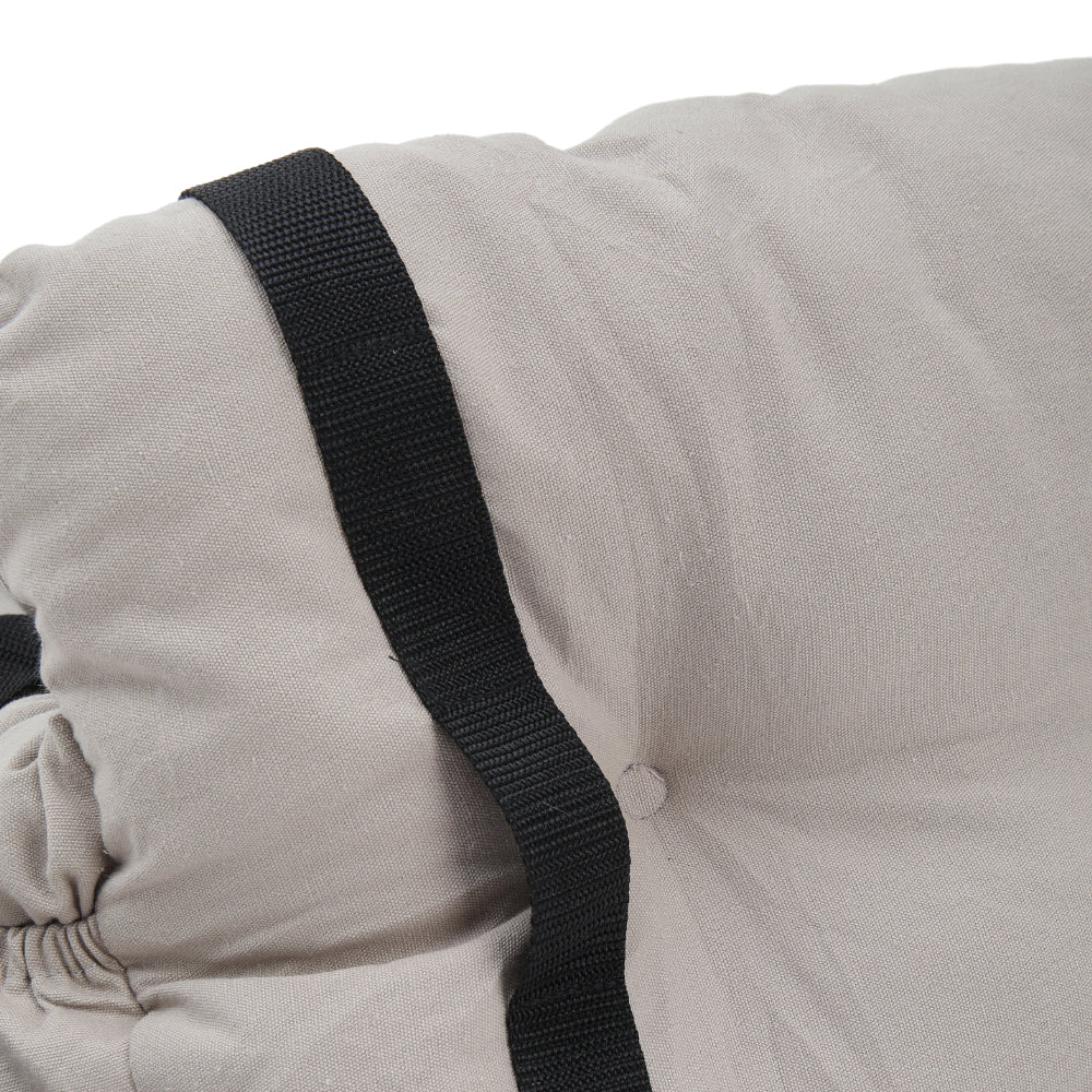 Light Grey Travel Pet Bed with Storage Pockets – Cozy Car Seat Protector with Safety Straps