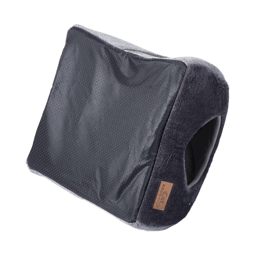 Plush Triangular Pet House – Cozy Enclosed Bed for Cats and Small Dogs