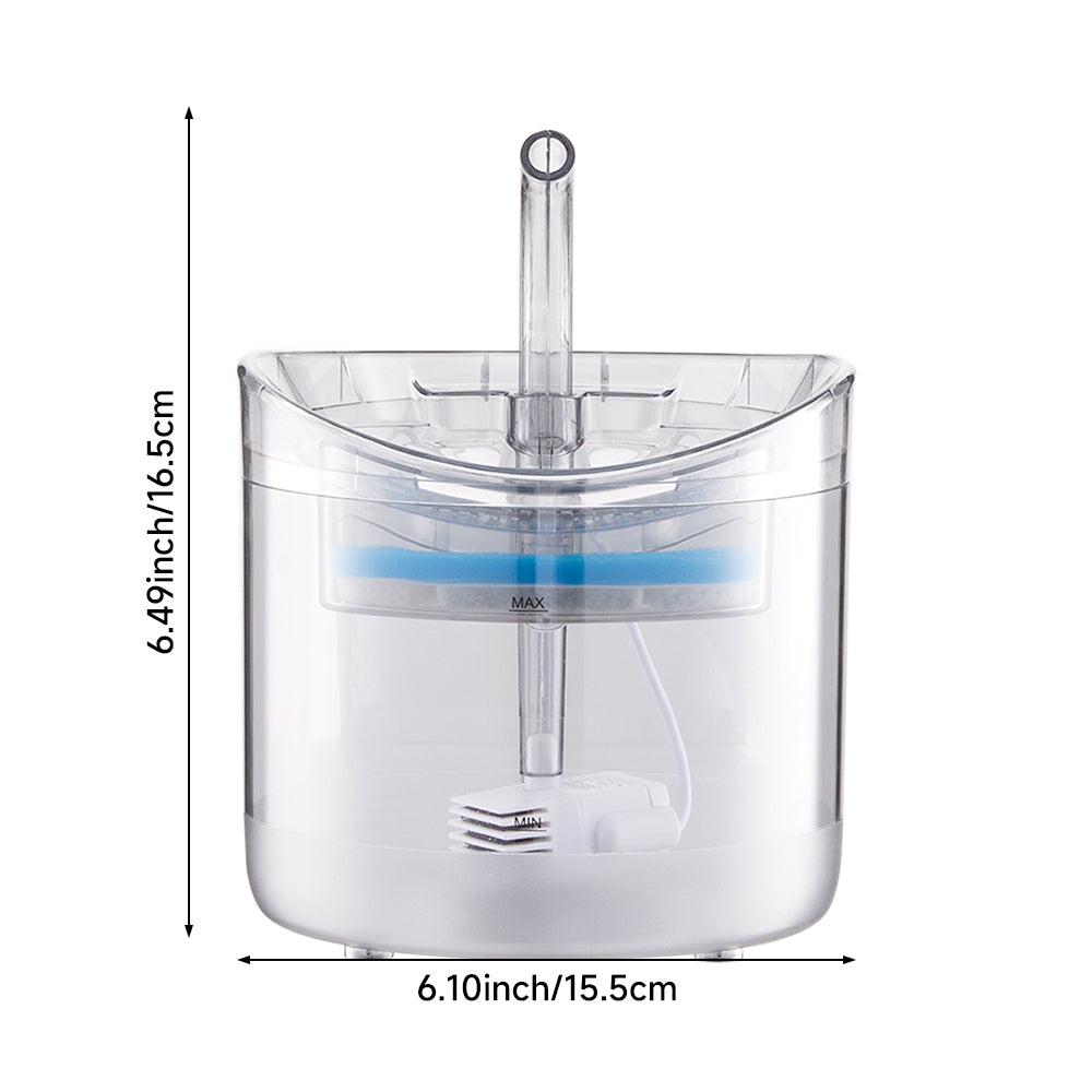 Transparent Automatic Pet Water Fountain – Quiet Circulation with Visible Filtration