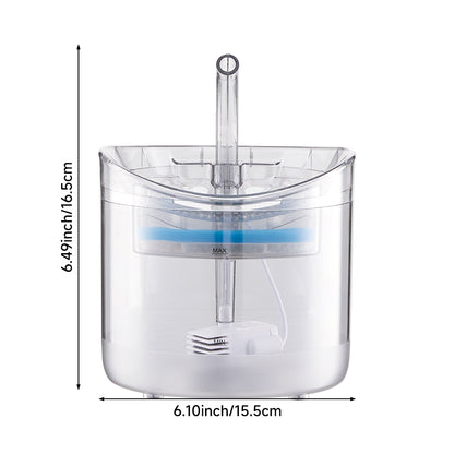 Transparent Automatic Pet Water Fountain – Quiet Circulation with Visible Filtration