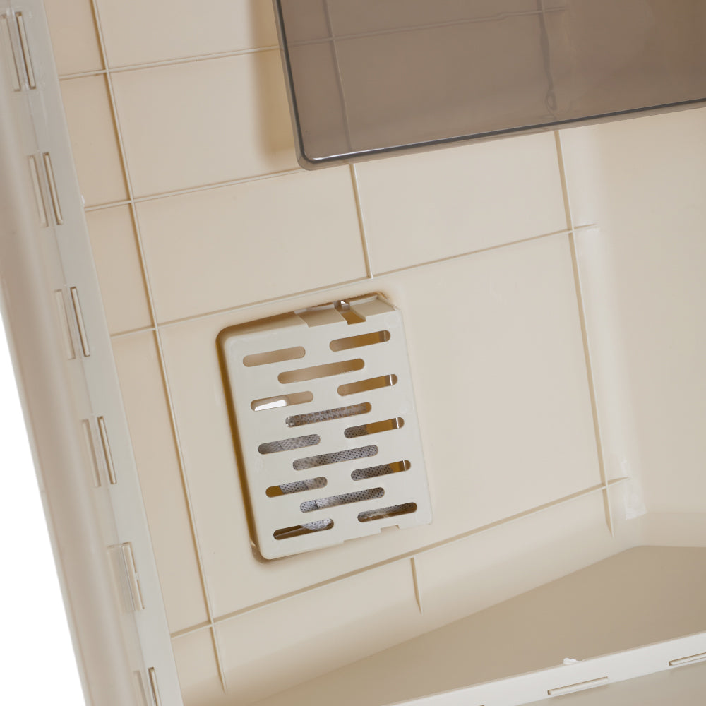 Foldable Large Cat Litter Box with Two-Way Door & Deodorizing Compartment – Multi-Cat Friendly, Easy-Clean Design