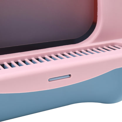 Durable Flip-Top Cat Litter Box with Odour Control & Scoop