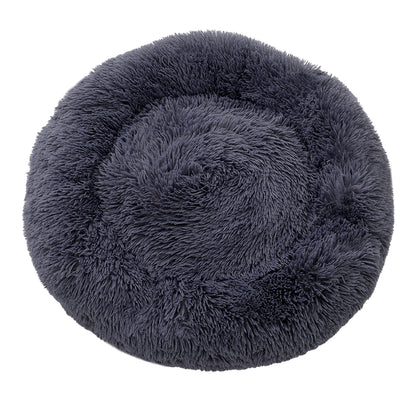 Calming Donut Plush Pet Bed – Ultra-Soft Round Nest with Raised Rim and Anti-Slip Base