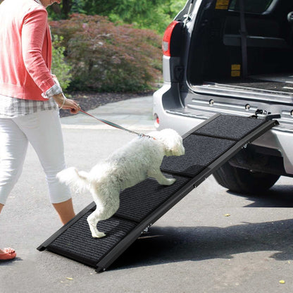 Outdoor Foldable Metal Dog Ramp – Non-Slip Pet Ladder for Cars, Trucks, and SUVs