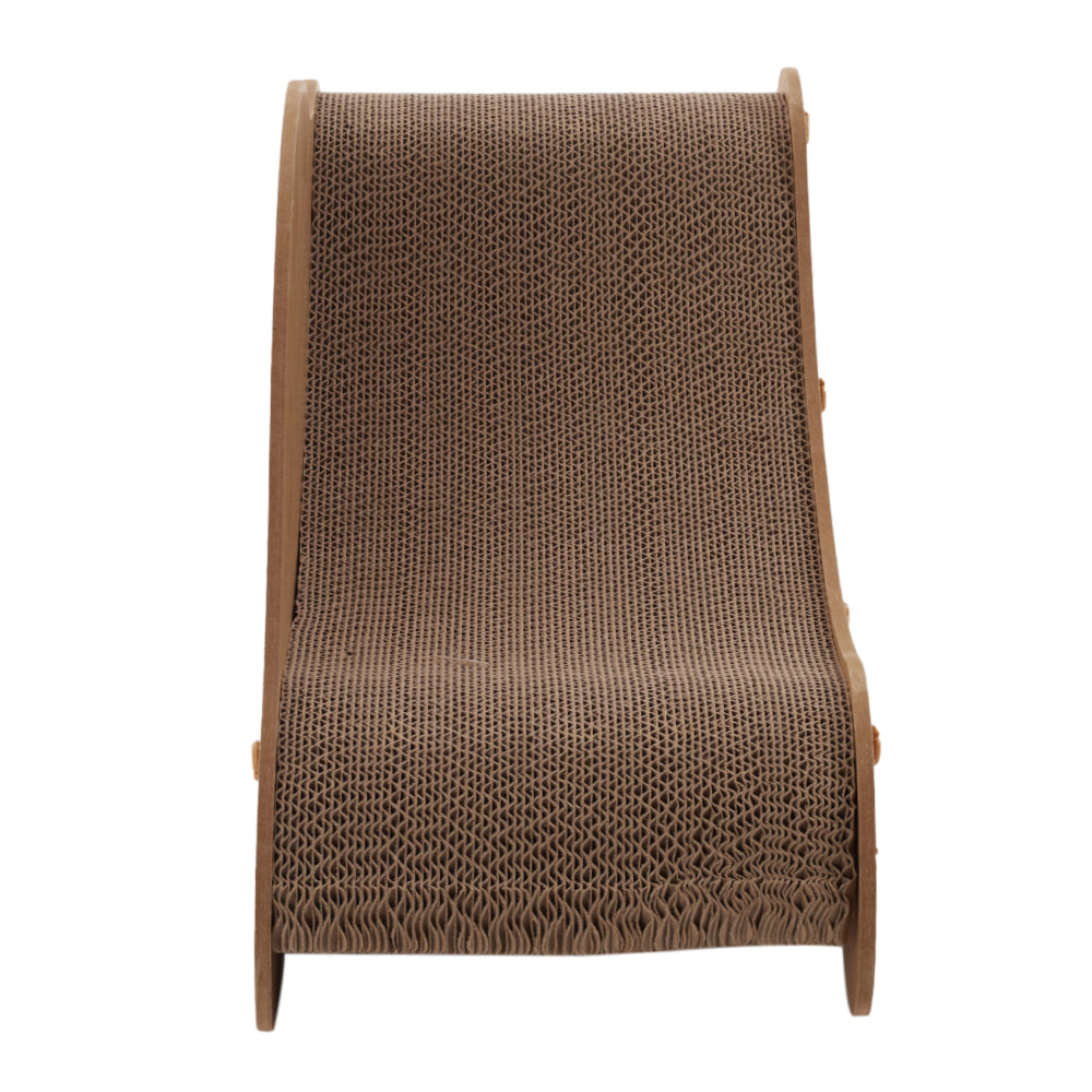Extra-Large Corrugated Cat Scratcher and Lounger – Curved Resting Bed for Indoor Cats