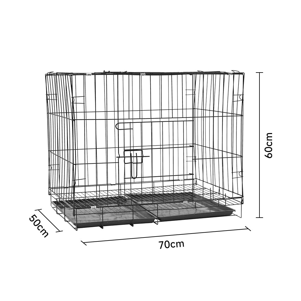Foldable Wire Pet Crate with Dual Doors and Removable Tray – Secure & Easy-Clean Kennel for Small Pets