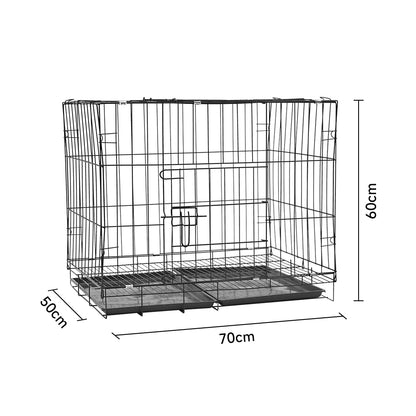 Foldable Wire Pet Crate with Dual Doors and Removable Tray – Secure & Easy-Clean Kennel for Small Pets