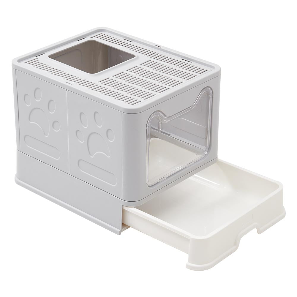 Front-Entry, Top-Opening Foldable Cat Litter Box – Compact, Easy Clean, and Space-Saving Design