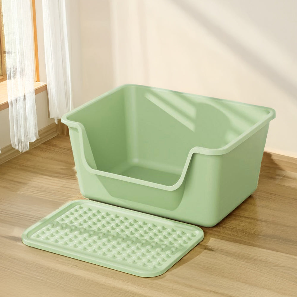 Large Anti-Splash Cat Litter Box with Mat and Scoop – Easy Access & Mess-Free Design
