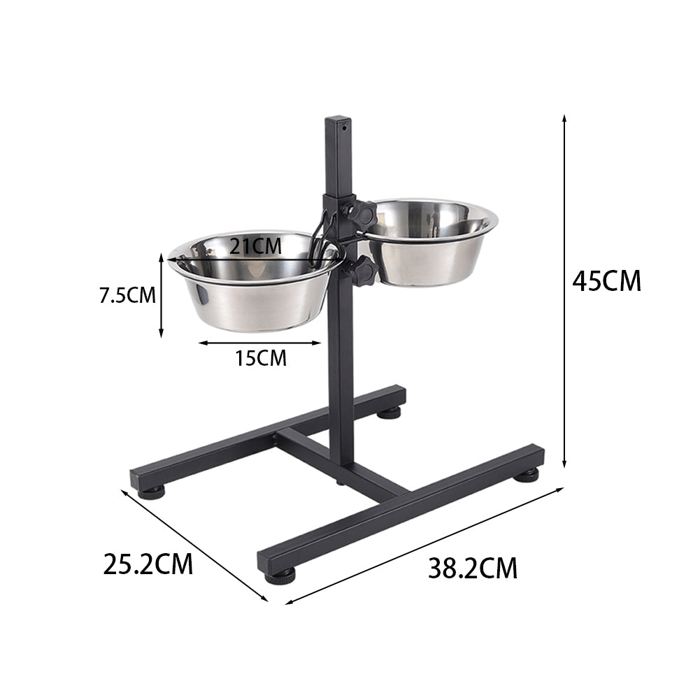 Adjustable Double-Bowl Pet Feeder – Elevated Stand for Cats & Dogs, Anti-Slip & Hygienic Design