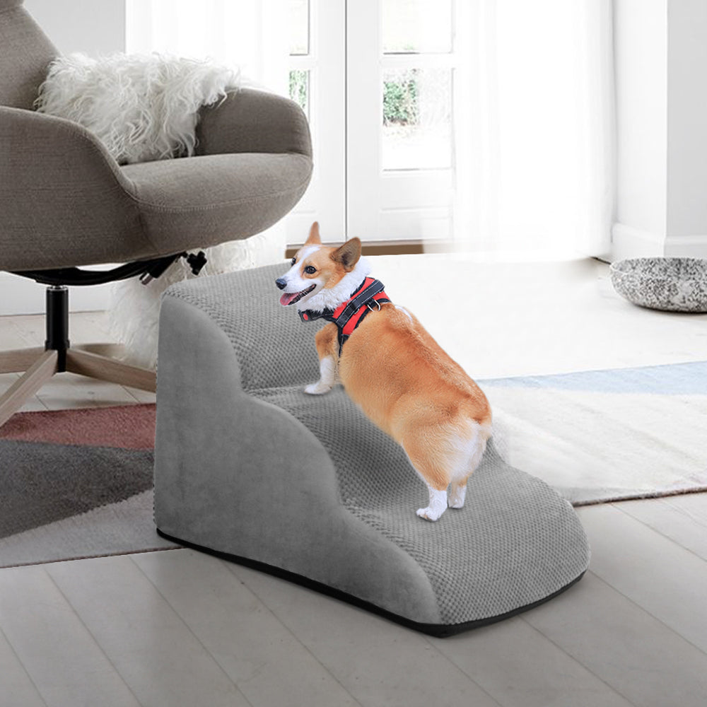 Non-Slip Pet Stairs with Removable Cover – Comfortable & Stable for Small Dogs