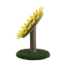 Sunflower Cat Scratching Post – Sisal Clawing Tower with Faux Grass Base