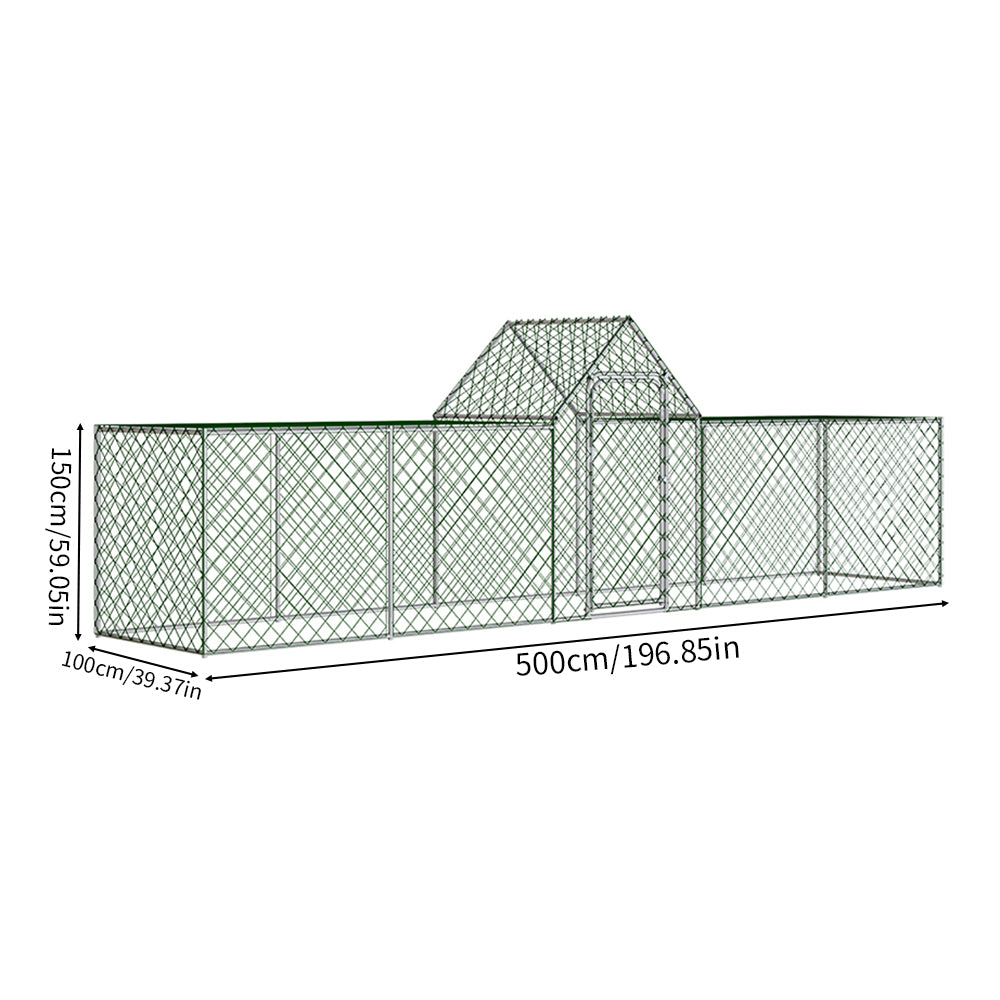 Metal Chicken Coop Run with PE Tarpaulin – Secure, Spacious Outdoor Enclosure for Poultry and Rabbits