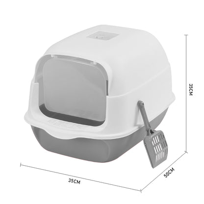 Detachable Cat Litter Box with Flip-Top Access and Built-in Deodorizer