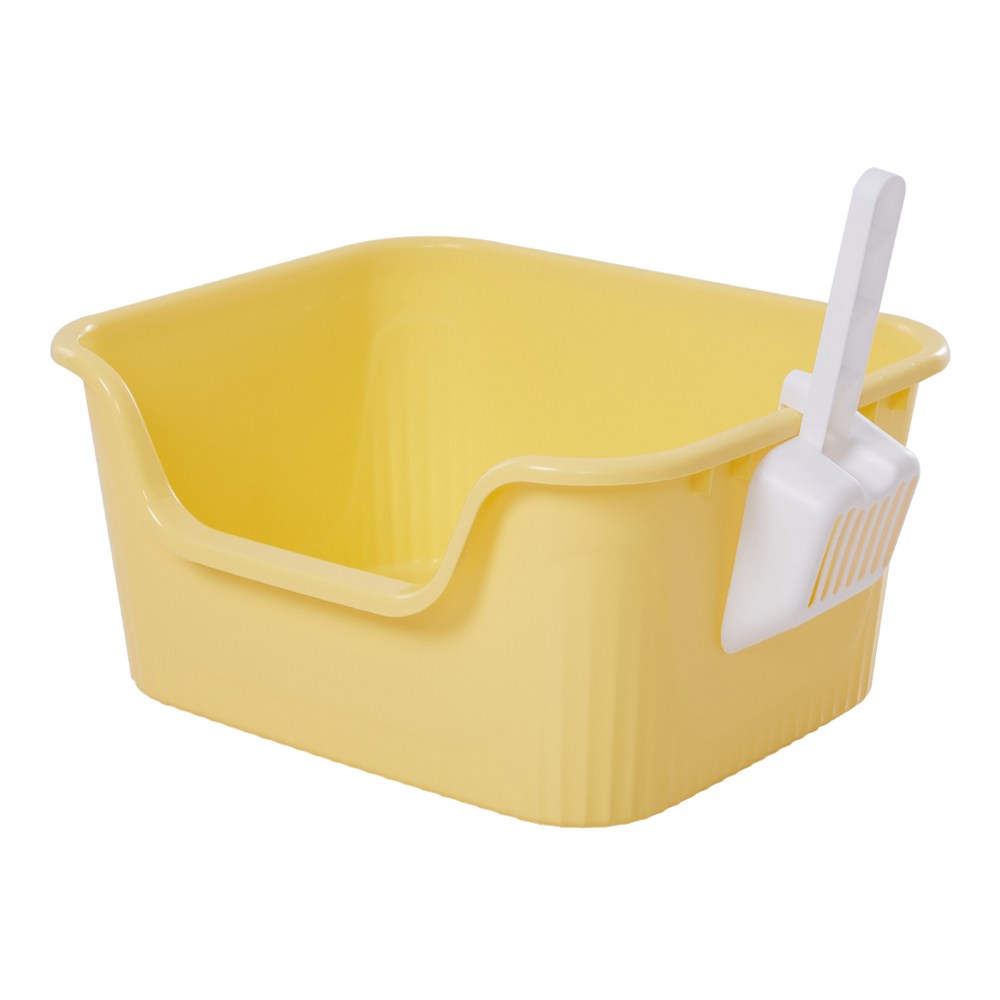 Open Top Cat Litter Box with Scoop – Easy Entry & Spill-Proof Design