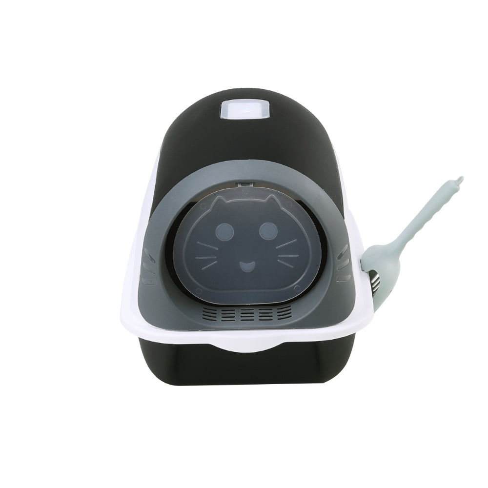 Detachable Cat Litter Box with Built-in UV Sterilizer Lamp and Two-Way Access