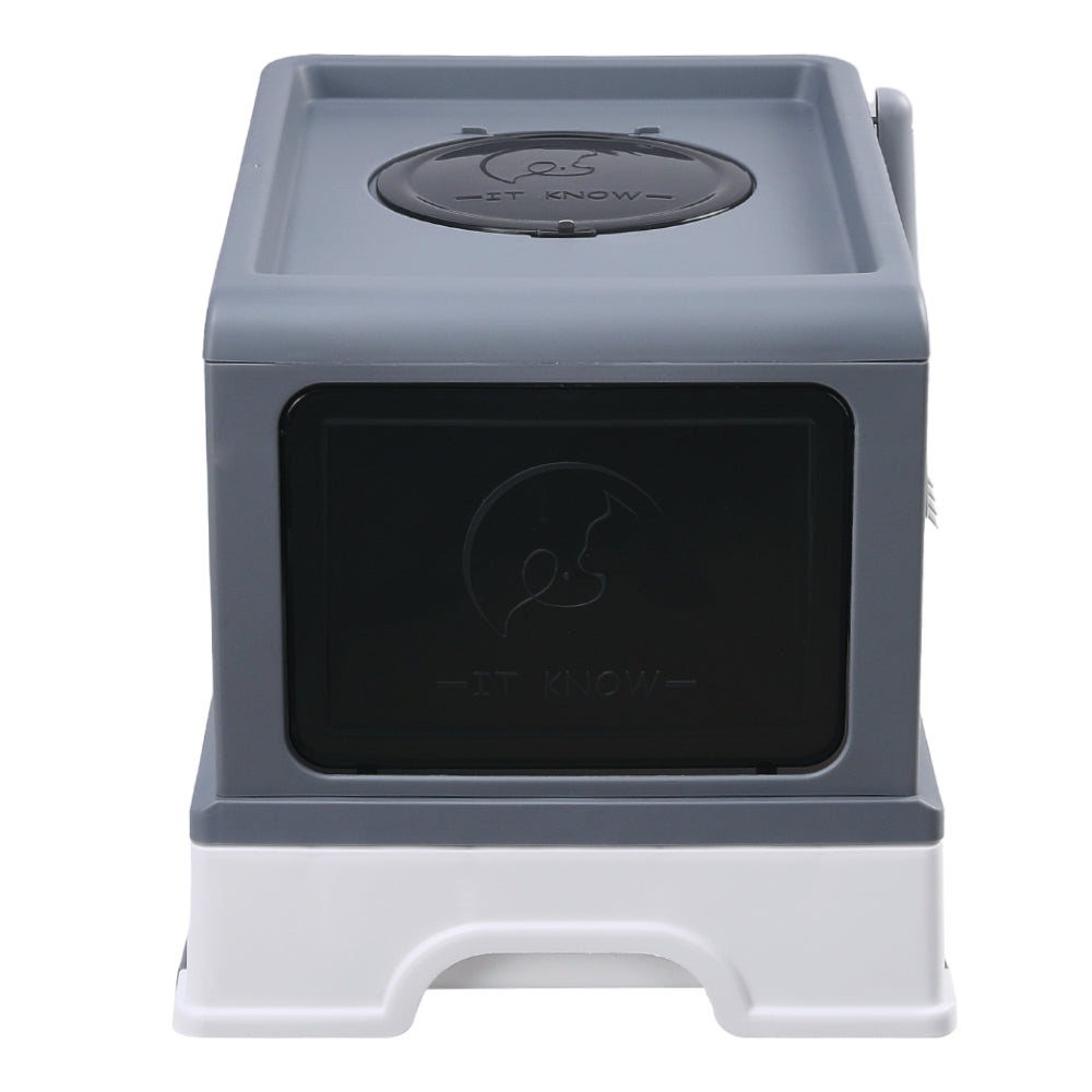 Large Enclosed Cat Litter Box with Drawer, Scoop & Grooming Board – Anti-Splashing, Odour Control, Front Entry & Top Exit