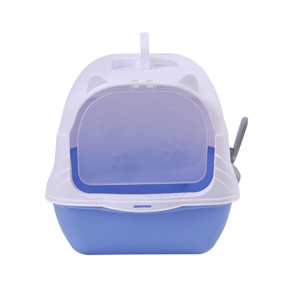 Detachable Cat Litter Box with Deodorising Compartment – Grey & White, Easy-to-Clean Design