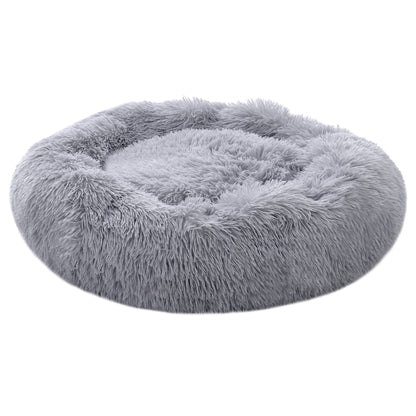 Calming Donut Plush Pet Bed – Soft, Round Cuddler with Raised Rim and Anti-Slip Bottom