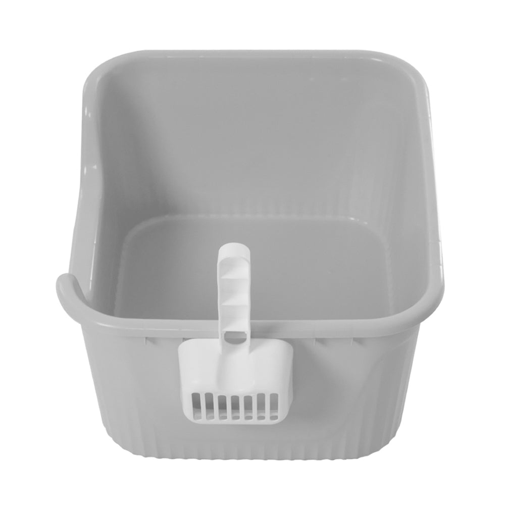 Open Top Cat Litter Box with Scoop – Easy Entry & Spill-Proof Design