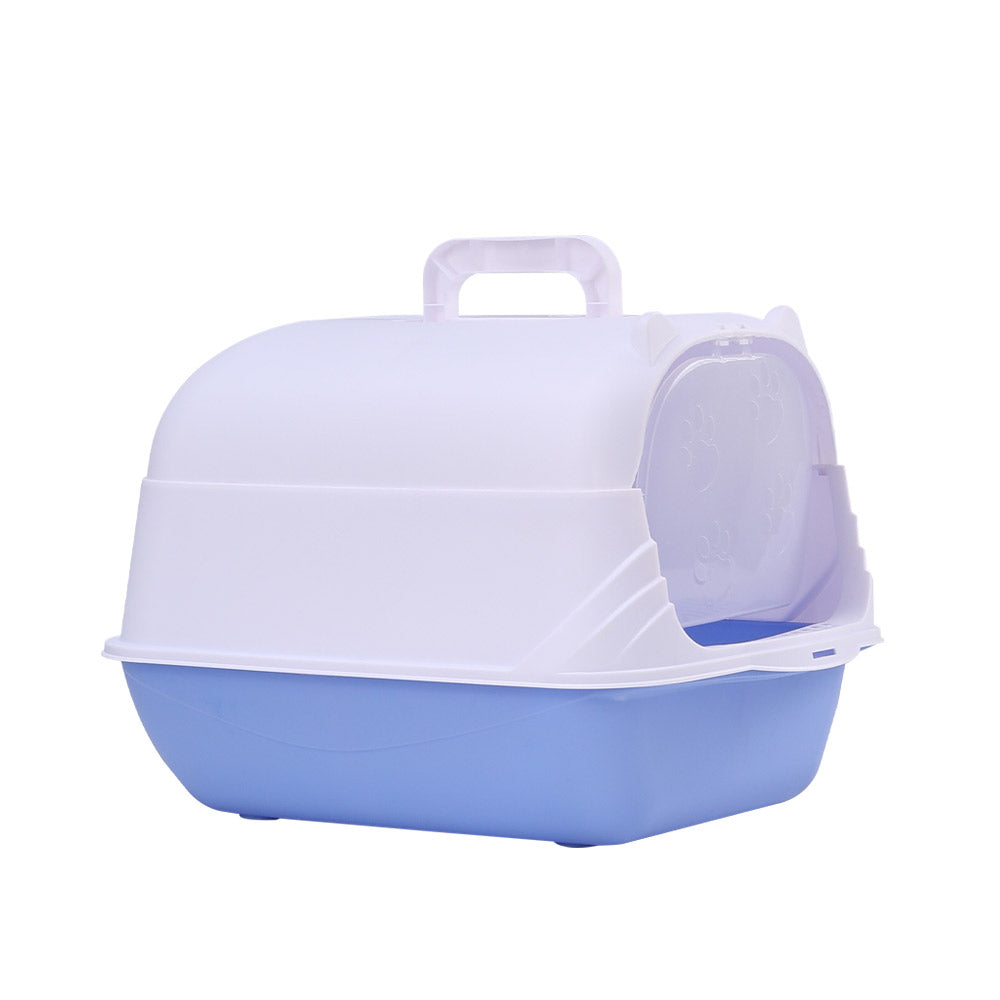 Detachable Cat Litter Box with Deodorising Compartment – Grey & White, Easy-to-Clean Design