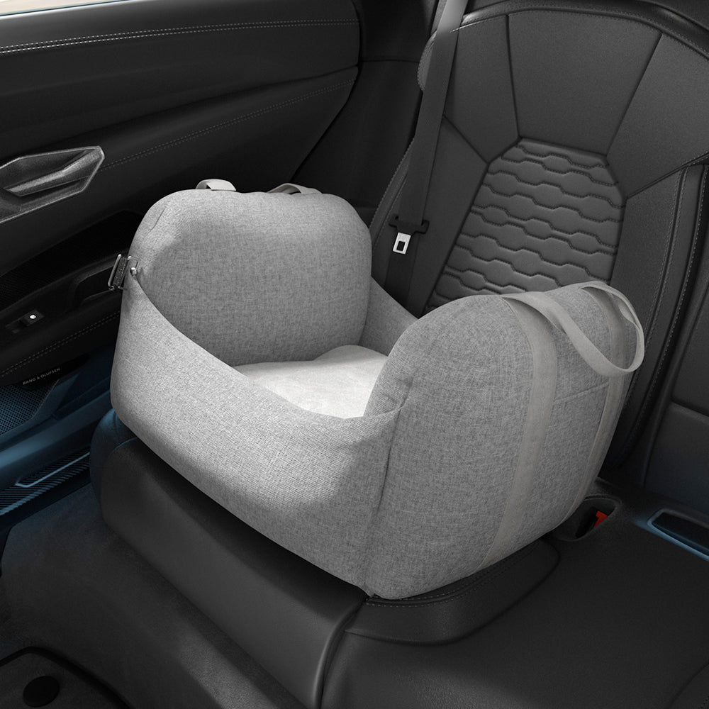 Travel Pet Car Seat – Light Grey, Washable & Durable
