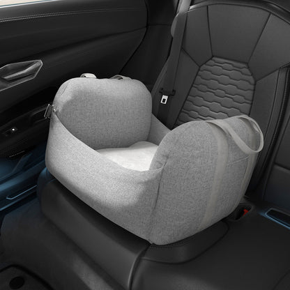 Travel Pet Car Seat – Light Grey, Washable & Durable
