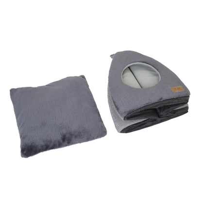 Plush Triangular Pet House – Cozy Enclosed Bed for Cats and Small Dogs