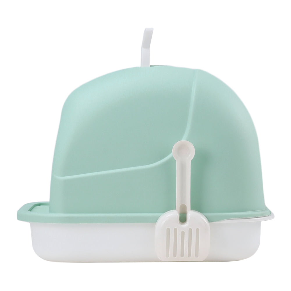 Durable Flip-Top Cat Litter Box with Odour Control & Scoop