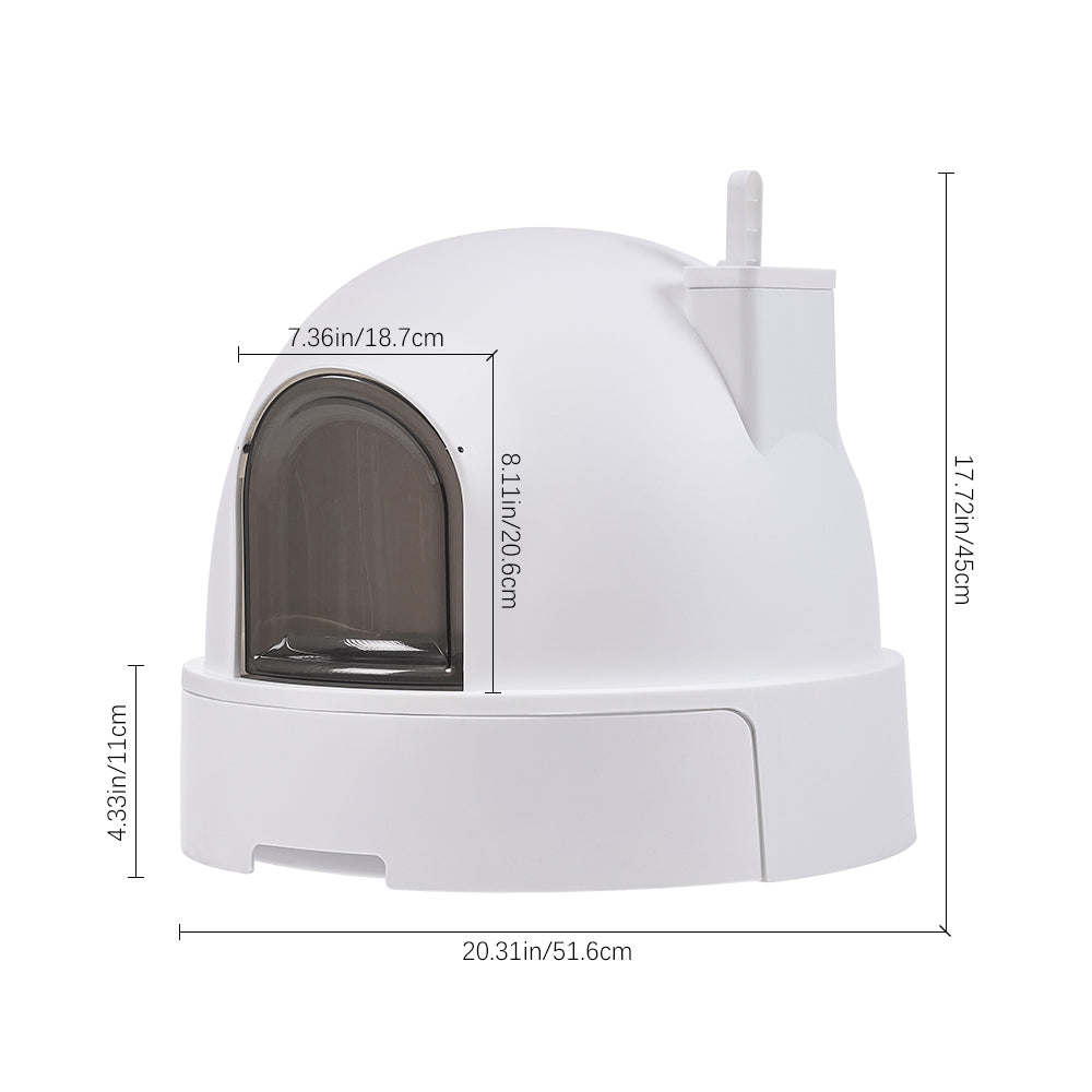 Large Enclosed Cat Litter Box with Bidirectional Doors – Multi-Cat, Odor-Control, Easy-Clean Design