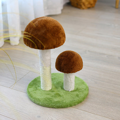 Mushroom-Shaped Cat Scratching Post – Natural Sisal with Playful Grass Base for Kittens & Cats