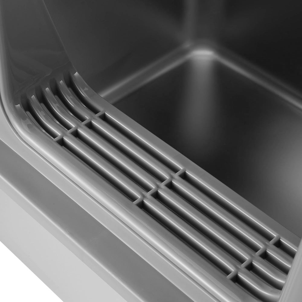 Semi-Enclosed Anti-Splash Cat Litter Box with Stainless Steel Base and Scoop