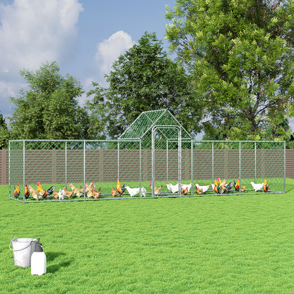 Metal Chicken Coop Run with PE Tarpaulin – Secure, Spacious Outdoor Enclosure for Poultry and Rabbits