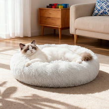 Plush Donut-Shaped Calming Dog Cuddler Bed with Raised Rim