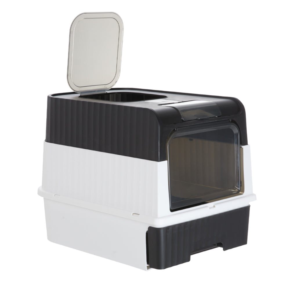 Large Enclosed Cat Litter Box – Foldable Design with UVC Sterilization and Odour Control