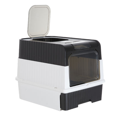 Large Enclosed Cat Litter Box – Foldable Design with UVC Sterilization and Odour Control