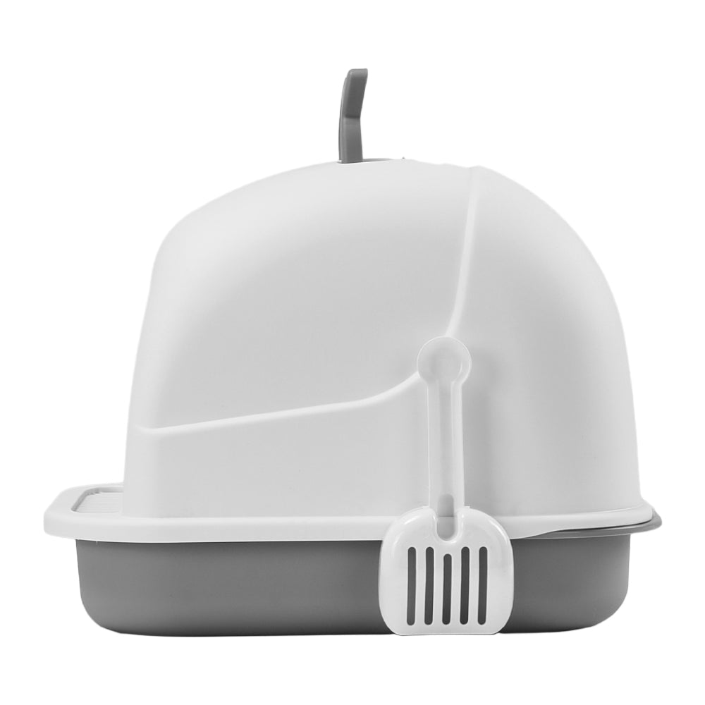 Durable Flip-Top Cat Litter Box with Odour Control & Scoop